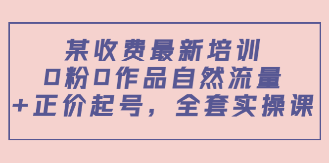 某最新收费培训内容：0粉0作品自然流量+正价起号，全套实操课-网创资源吧
