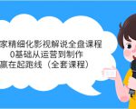 独家精细化影视解说全盘课程，0基础从运营到制作，赢在起跑线（全套课程）-网创资源吧