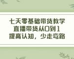 七天零基础带货教学，直播带货从0到1，提高认知，少走弯路-网创资源吧