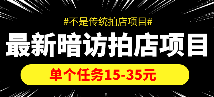 最新暗访拍店信息差项目，单个任务15-35元（不是传统拍店项目）-网创资源吧