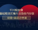 千川投放课:0基础投流实操方法及技巧分享,初级+高级必修课-网创资源吧