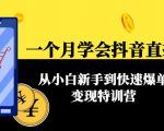 一个月学会抖音直播带货:从小白新手到快速爆单变现特训营(63节课)-网创资源吧