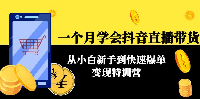 一个月学会抖音直播带货：从小白新手到快速爆单变现特训营(63节课)-网创资源吧
