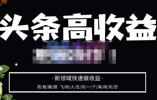 头条高收益批量操作，2023新领域快速做收益，头条号零基础轻松上手-网创资源吧