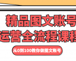 精品图文账号运营全流程课程 从0到100教你做图文账号-网创资源吧