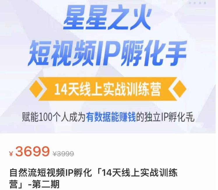 瑶瑶·自然流短视频IP孵化第二期，14天线上实战训练营，赋能100个人成为有数据能赚钱的独立IP孵化手-网创资源吧