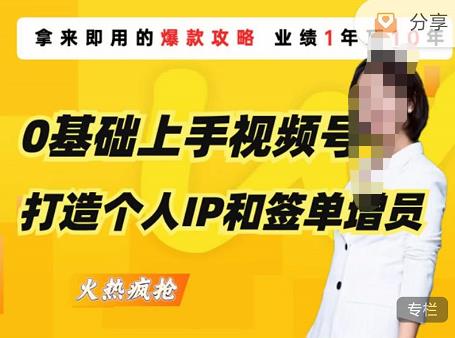 0基础上手视频号打造个人IP和签单增员，保险从业者即学即用的视频号爆款攻略，助你变现百万保费-网创资源吧