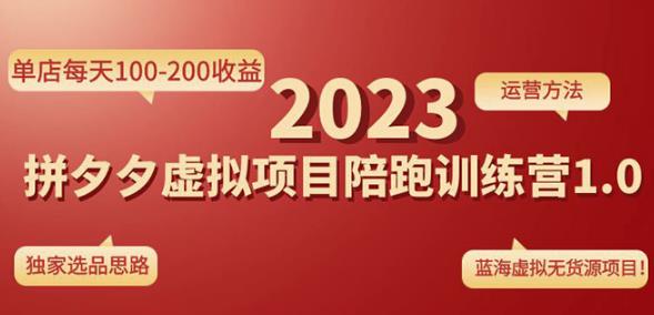 黄岛主拼多多虚拟项目陪跑训练营1.0，单店每天100-200收益，独家选品思路和运营-网创资源吧