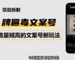 2023抖音快手毒文案新玩法，牌匾文案号，起号快易变现-网创资源吧