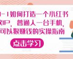 从0-1如何打造一个小红书爆款IP,普通人一台手机,就可以狠赚钱的实操指南-网创资源吧