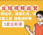 5套·美业短视频运营课从场景到话术·精准引流·吸金文案工具·销售闭环等-网创资源吧