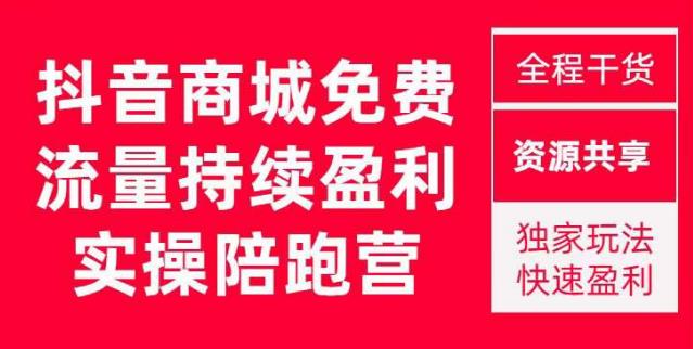 抖音商城搜索持续盈利陪跑成长营，抖音商城搜索从0-1、从1到10的全面解决方案-网创资源吧