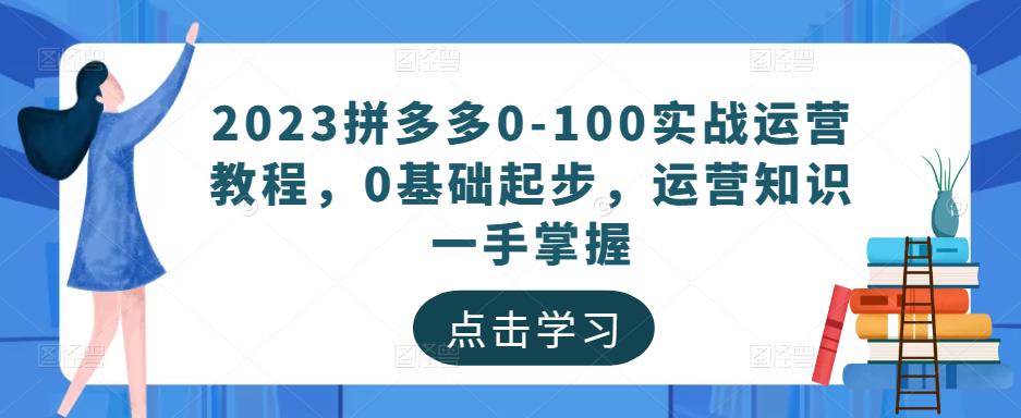 2023拼多多0-100实战运营教程，0基础起步，运营知识一手掌握-网创资源吧