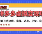 程哥拼多多虚拟变现项目:讲解开店流程-实操-选品-上架-自动发货等-网创资源吧