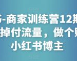 小红书-商家训练营12期:让商家丢掉付流量,做个赚钱的小红书博主-网创资源吧
