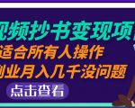 黄岛主中视频抄书变现项目:适合所有人操作,当副业月入几千没问题!-网创资源吧