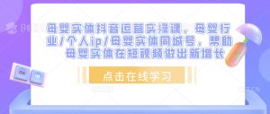 母婴实体抖音运营实操课,母婴行业/个人ip/母婴实体同城号,帮助母婴实体在短视频做出新增长-网创资源吧