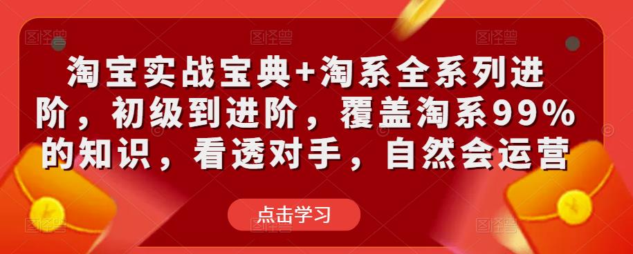 淘宝实战宝典+淘系全系列进阶，初级到进阶，覆盖淘系99%的知识，看透对手，自然会运营-网创资源吧