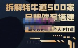 牛牛·500家餐饮品牌搭建&短视频深度解析,拆解牦牛道500家品牌体系搭建-网创资源吧