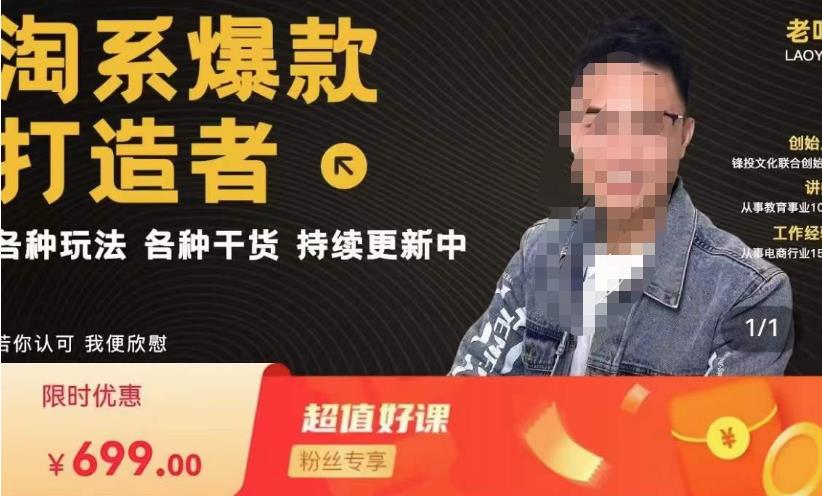 锋投老叶全店动销，淘系干货汇总，各种玩法，淘系爆款打造者-网创资源吧