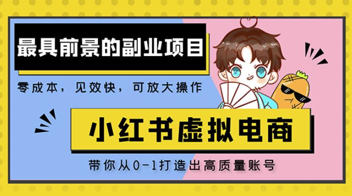 小红书蓝海大市场虚拟电商项目，手把手带你打造出日赚2000+高质量红薯账号-网创资源吧