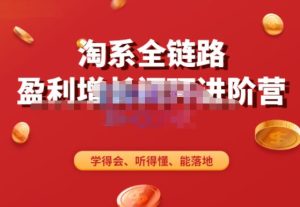 淘系全链路盈利增长闭环进阶营,融合全店动销,学得会、听得懂、能落地!-网创资源吧