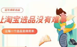 冠东·爆款店铺淘系爆款选品方法,23年从选品开始,一个好的选品思路决定于你是否盈利-网创资源吧