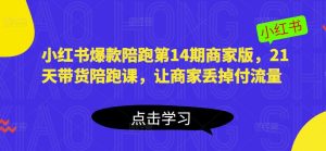 小红书爆款陪跑第14期商家版,21天带货陪跑课,让商家丢掉付流量-网创资源吧