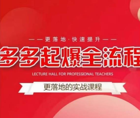 互力-多多新品打爆全流程，拼多多14天拉搜索自然流量，更落地·快速提升-网创资源吧