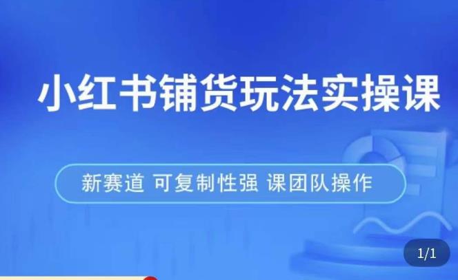 小红书铺货玩法实操课，流量大，竞争小，非常好做，新赛道，可复制性强，可团队操作-网创资源吧