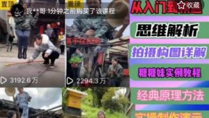 东方糖糖妹抖音短视频全套实战课思维+拍摄+剪辑+运营,从入门到精通-网创资源吧