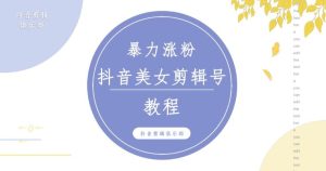 抖音快手暴力涨粉美女混剪视频教程,百分百过原创图片教程!附带违规申诉方法-网创资源吧