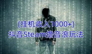 抖音Steam撸音浪玩法,挂机一天收入1000+不露脸 不说话 不封号 社恐人群福音-网创资源吧