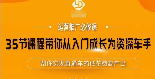 35节课程带你从入门成长为资深车手，让系统学习直通车成为可能，帮你实现直通车的低花费高产出-网创资源吧