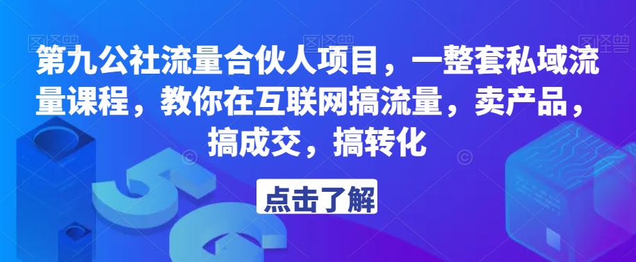 第九公社流量合伙人项目，一整套私域流量课程，教你在互联网搞流量，卖产品，搞成交，搞转化-网创资源吧