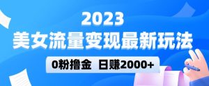 2023美女流量变现最新玩法，0粉撸金，日赚2000+，实测日引流300+-网创资源吧