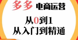 嗝姐小乔·23年系列课:多多运营从0到1,掌握电商运营技巧,学会合理运营链接,活动、推广等流程-网创资源吧