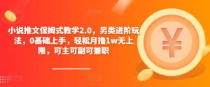 小说推文保姆式教学2.0,另类进阶玩法,0基础上手,轻松月撸1w无上限,可主可副可兼职-网创资源吧