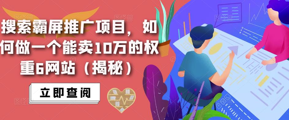 搜索霸屏推广项目，如何做一个能卖10万的权重6网站（揭秘）-网创资源吧
