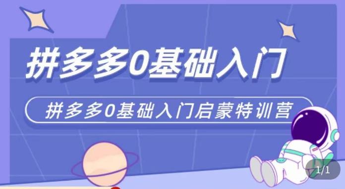 六一电商·拼多多运营0-1实操特训营，拼多多从基础到进阶的可实操玩法-网创资源吧