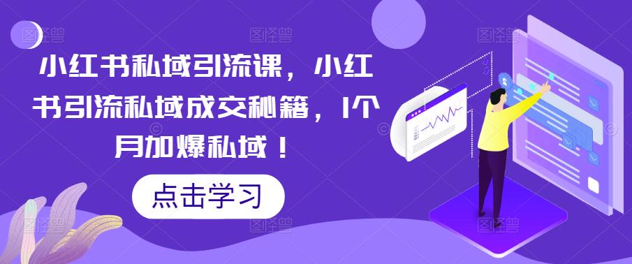 小红书私域引流课，小红书引流私域成交秘籍，1个月加爆私域！-网创资源吧