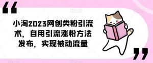 小淘2023网创类粉引流术,自用引流涨粉方法发布,实现被动流量-网创资源吧