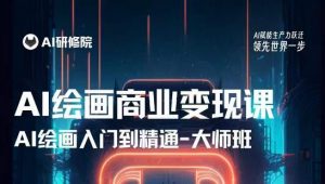 AI绘画商业研修班训练营,从入门到精通,熟练使用AI工具到将AI绘画技术应用到各类商业场景的变现课-网创资源吧