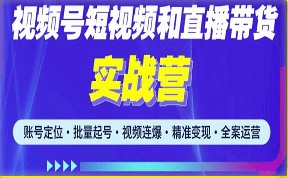 2023最新微信视频号引流和变现全套运营实战课程，小白也能玩转视频号短视频和直播运营-网创资源吧