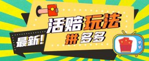外面收费398的拼多多最新活赔项目,单号单次净利润100-300+【详细玩法教程】-网创资源吧