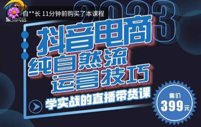 李扭扭·2023自然流运营技巧，纯自然流不亏品起盘直播间，实战直播带货课（视频课+话术文档）-网创资源吧