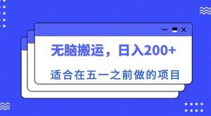 适合在五一之前做的项目,无脑搬运,日入200+【揭秘】-网创资源吧