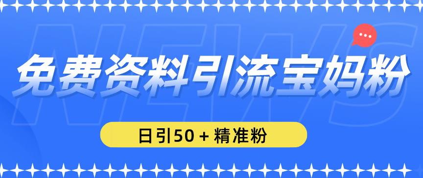 免费资料引流宝妈粉，日引50+精准粉【揭秘】-网创资源吧