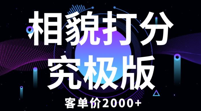 相貌打分究极版，客单价2000+纯新手小白就可操作的项目-网创资源吧
