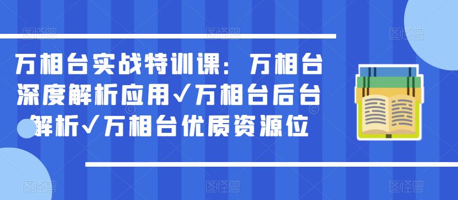 万相台实战特训课：万相台深度解析应用✔万相台后台解析✔万相台优质资源位-网创资源吧
